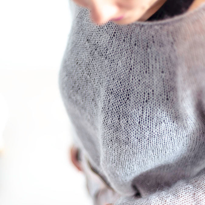 Round Yoke Sweater Mohair Silk "The Air Sweater" Knitting Pattern