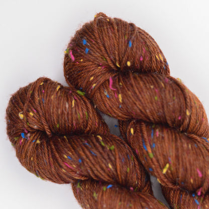 BKD Popsicle DK, hand dyed confetti yarn with re-cycled yarn rests